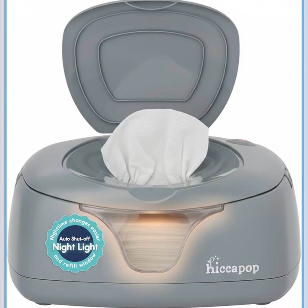 hiccapop Gray Baby Wipe Warmer with Night Light